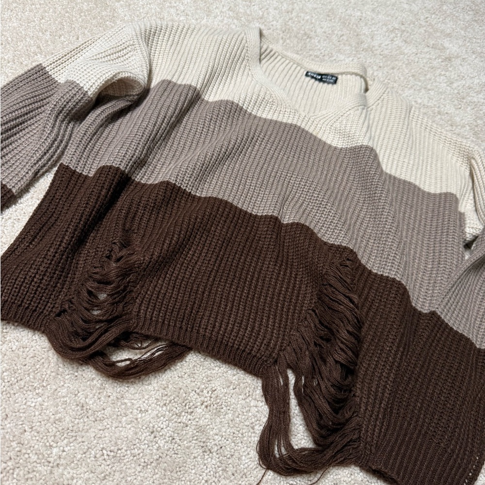 Knit Distressed Sweater - Picture 2 of 3